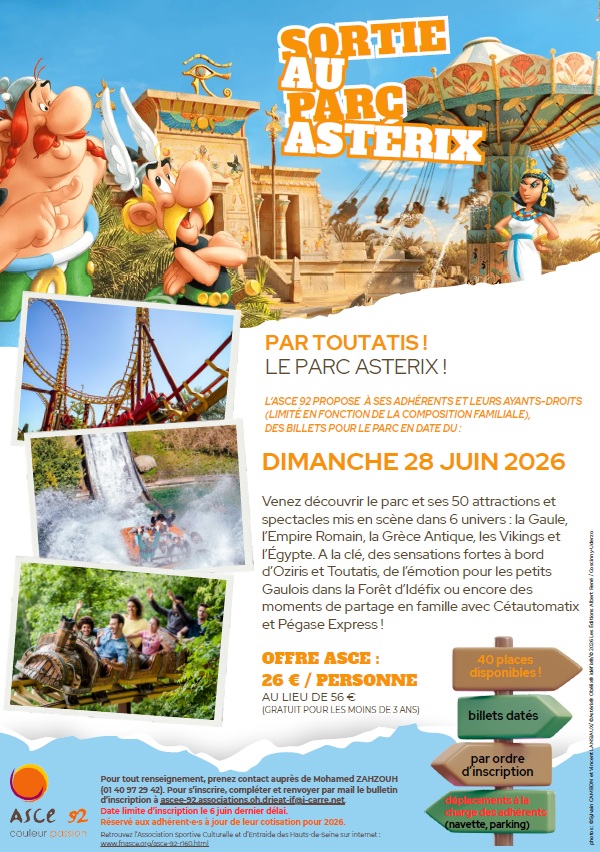 Affiche journée Astérix - dimanche 28 juin