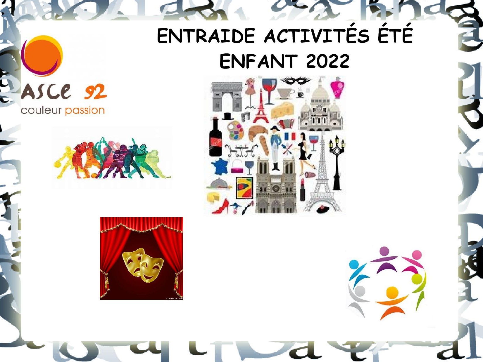 Affiche activité entraide été enfants 