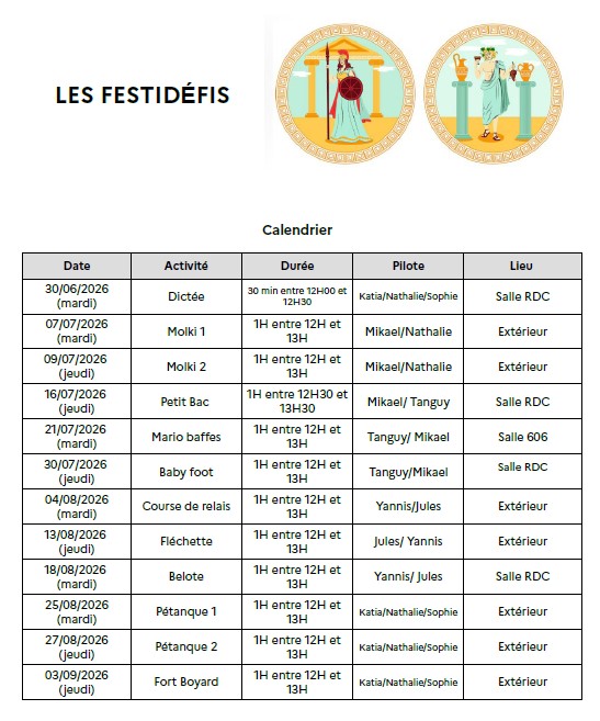 Planning FESTIDEFIS