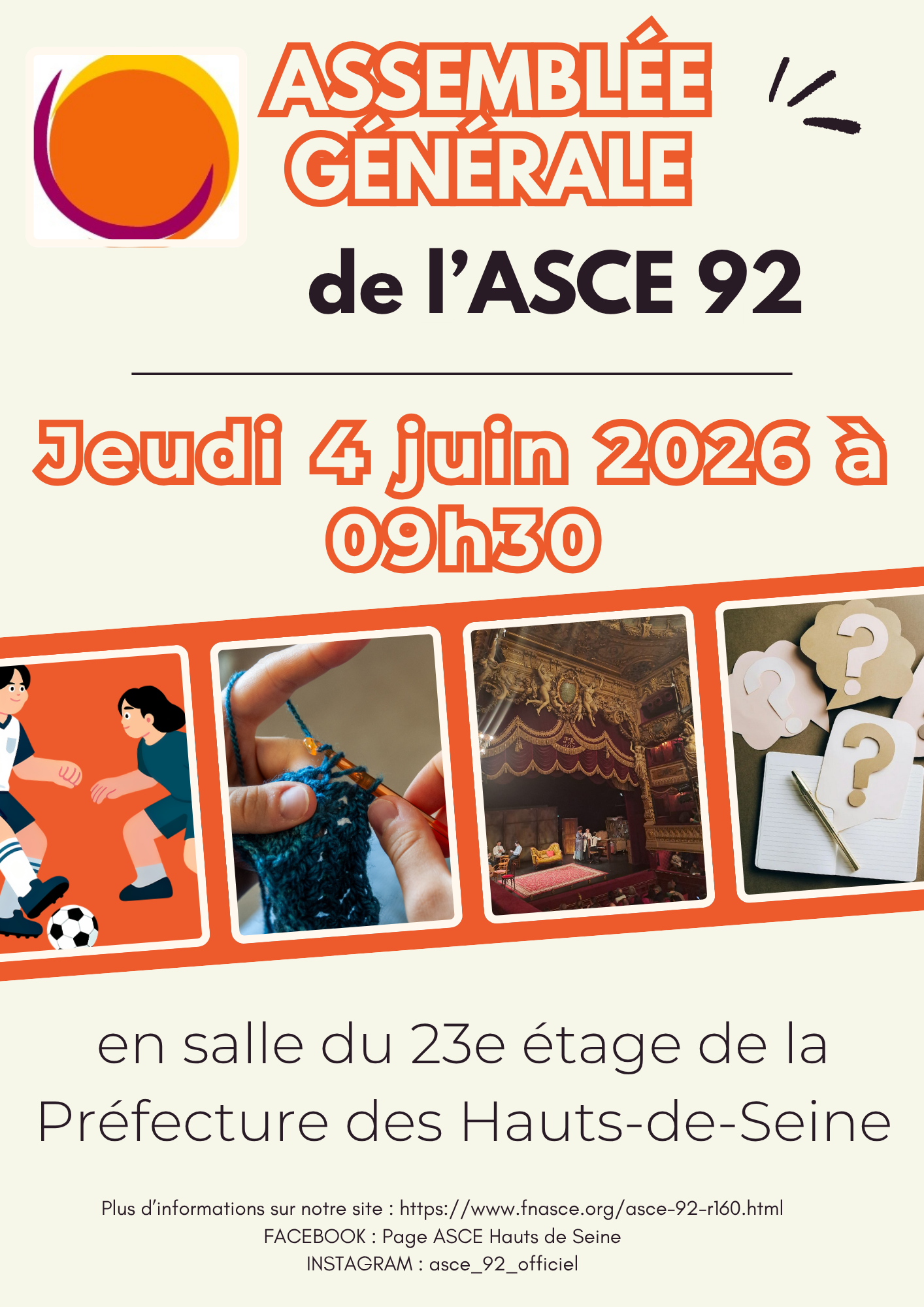 affiche de l'Assemblée Générale 2026 de l'ASCE 92