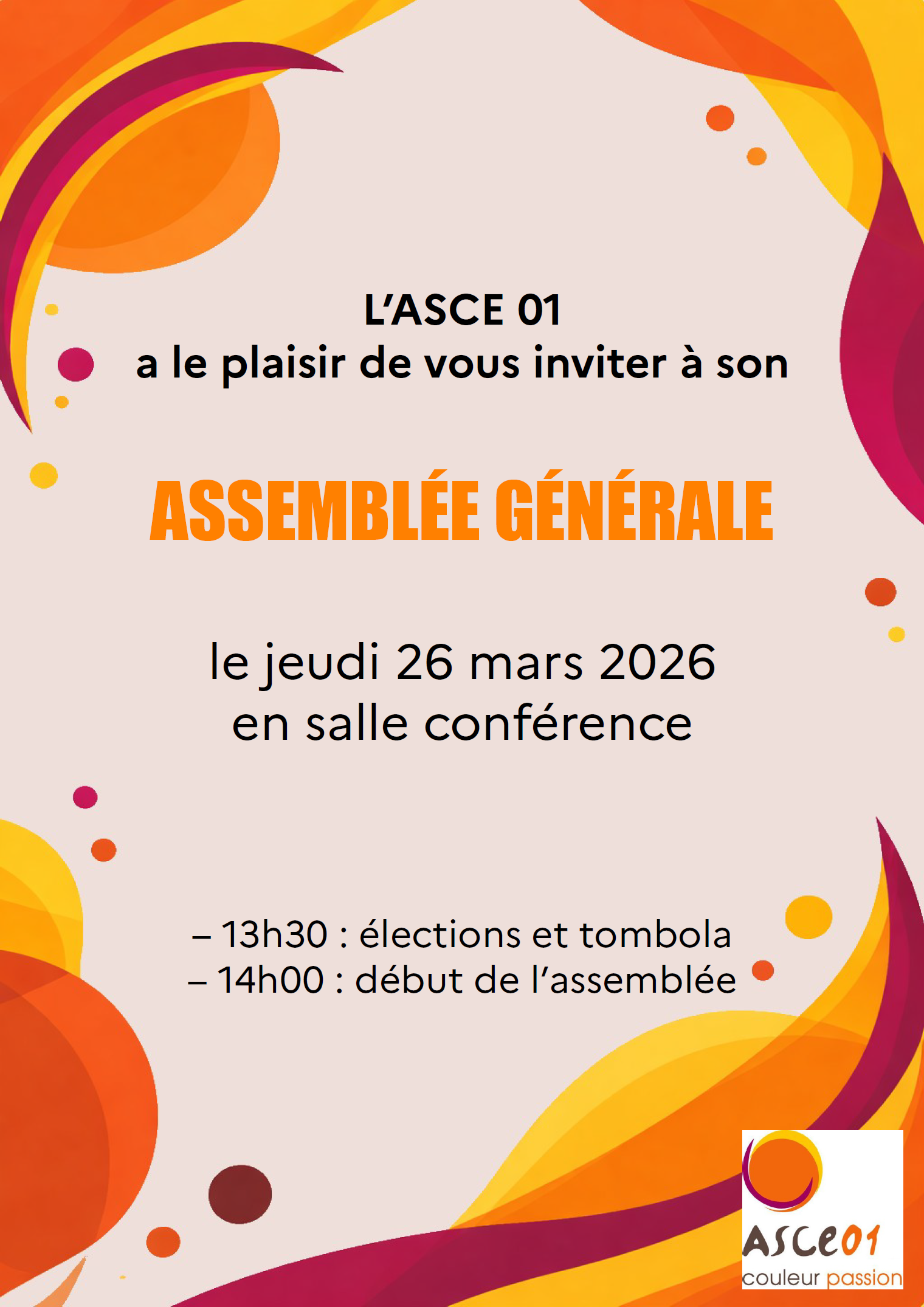AG 2026 : jeudi 26 mars à partir de 13h30