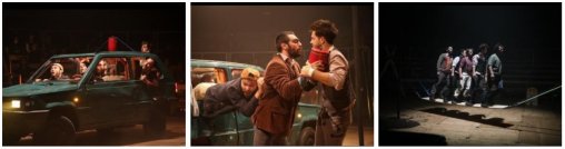 trois illustrations du spectacle Pandax